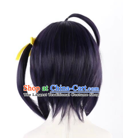 Chuunibyou Also Wants To Fall In Love With The Six Flowered Blue Purple And Black Hairband And Cosplay Wig