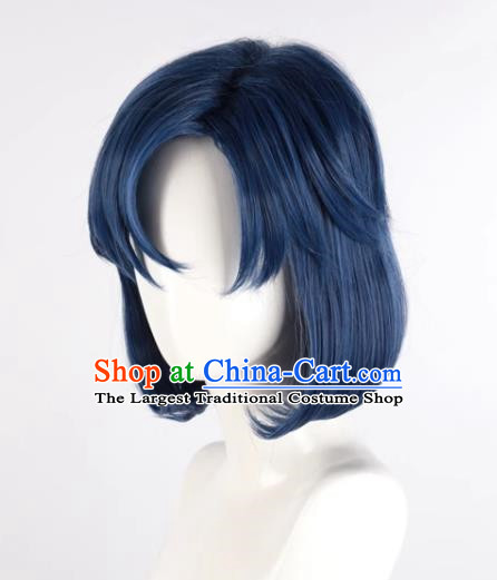 Sailor Moon Mizuno Ami Mercury Mixed With Blue Short Curly Hair Cos Anime Wig Fake Hair