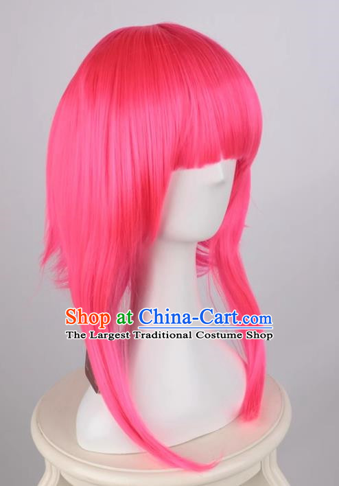 Rose Red Cosplay Mid Length Anime Female Style Tennoji Rina Universal Full Bangs Wig