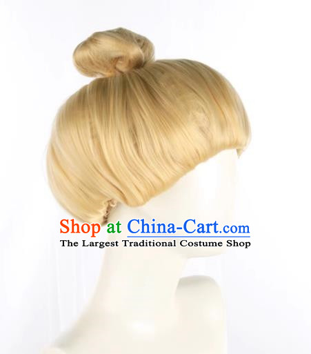 Spirited Away Yubaba Full Headgear Light Yellow Hair Bag Without Bangs Anime COS Full Wig