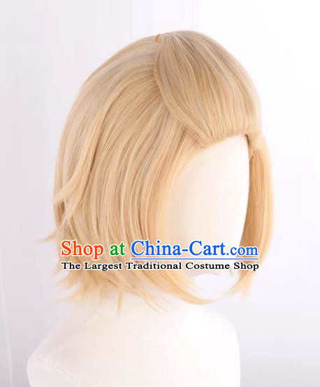 Tokyo Swastika Avengers Sano Manjiro Light Blond Big Back Curly Short Hair Cos Wig