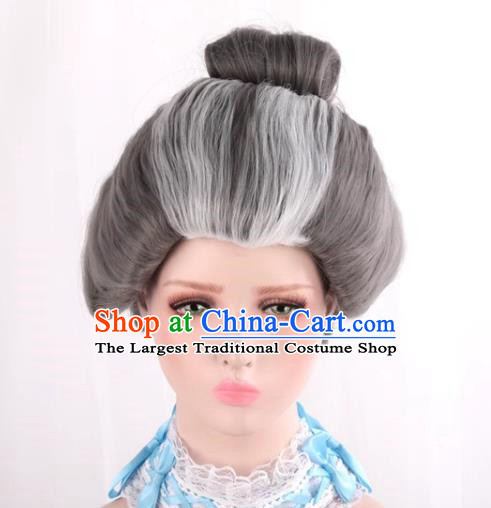 Stepmother Silver Gray Mixed White Animation Stage Play Cosplay COS Wig