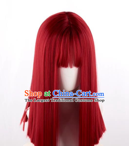 Women's Clavicle Hair Straight Hair Internet Celebrity Natural Lolita Lolita Daily Cute Realistic Cos Wig