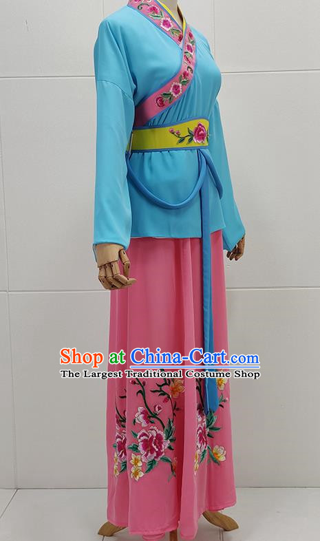 Drama Maid Costumes Yue Opera Huangmei Opera Performance Costumes Qiong Opera Singers Opera Fujian Opera Village Girls Opera Costumes