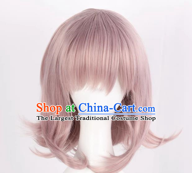 Danganronpa Nanami Chiaki Cos Lavender Mid Length Hair And Face Styling Cosplay Wig