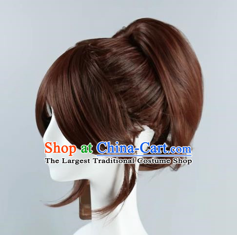 Brown Single Ponytail Wig