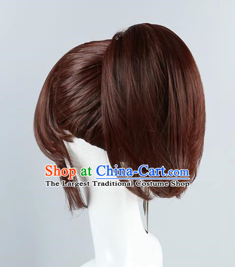 Brown Single Ponytail Wig