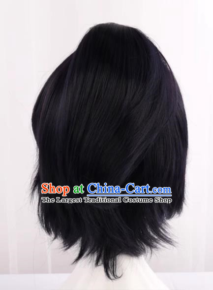 Yamato Mamoru Yasuda Cos Wig Sword Flurry Black And Blue Reverse Curled Hair Card Full Top Anime Fake Hair