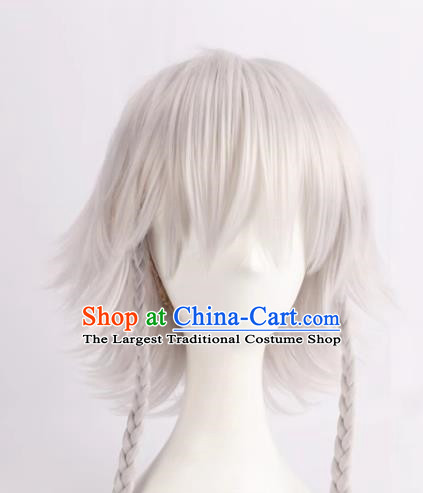 Touhou Project Sakuya Izayoi Cos Fake Hair Double Twist Silver White Cosplay Wig