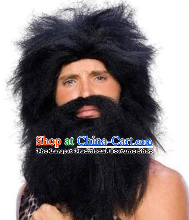 Halloween Performance Dress Up Wig Aboriginal Wig Beggar Funny Stage Performance Savage Wig Headgear