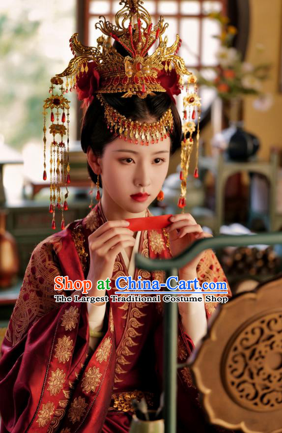 Mysterious Lotus Casebook China Ancient Empress Costumes TV Series Qiao Wanwan Wedding Replica Clothing