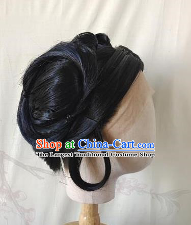 Women Wig With Front Hook Lace Mid Part Confucian Skirt And Hanfu Updo