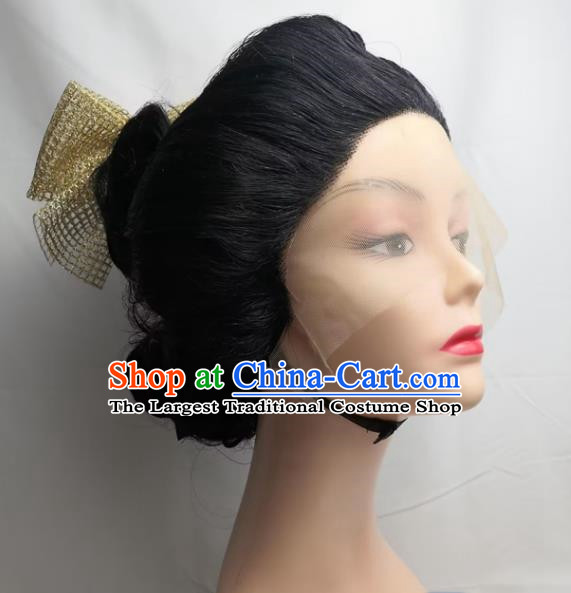 COS Japanese Geisha Lace Front COSPLAY Wig Black Updo