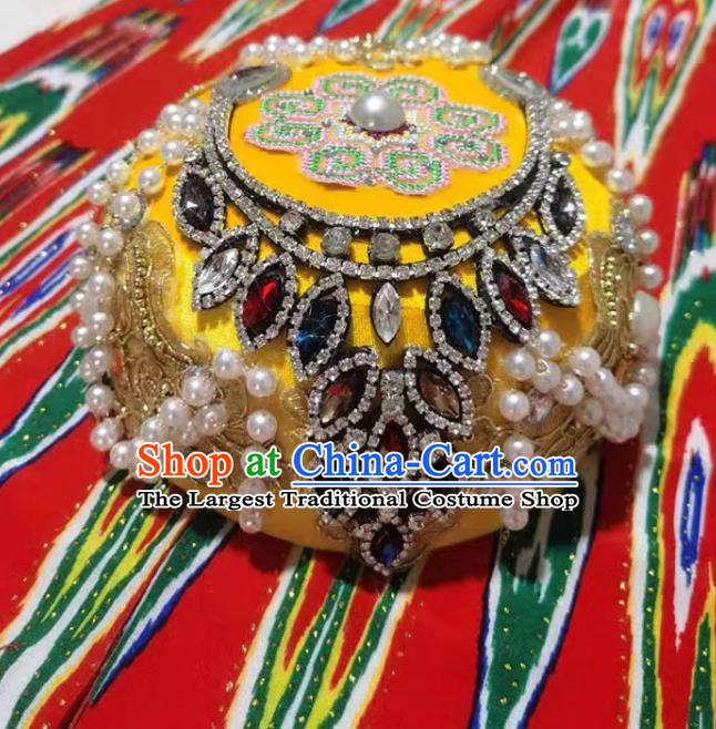 China Xinjiang dance hat accessories Maixi Lapu Uyghur domed pearl hat