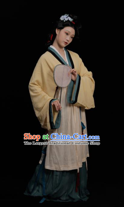 Chinese Song Dynasty Noble Mistress Clothing Ancient Young Woman Garment Costumes Traditional Hanfu Dresses Complete Set