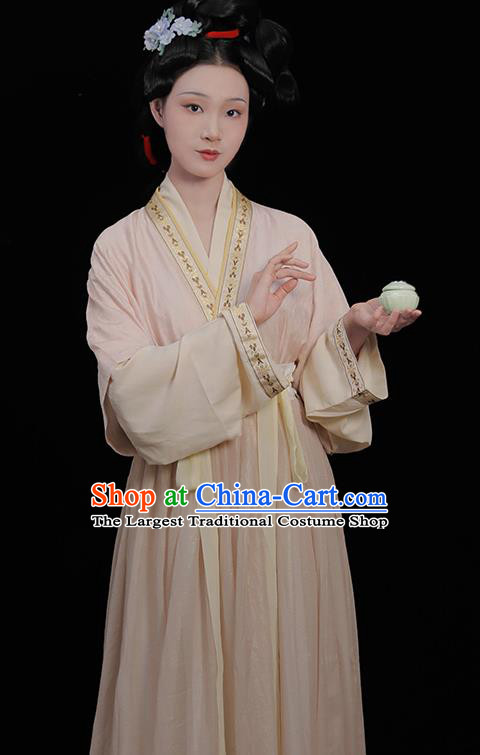 Chinese Traditional Pink Hanfu Dresses Song Dynasty Noble Woman Clothing Ancient Empress Garment Costumes