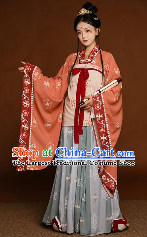 Chinese Ancient Palace Beauty Clothing Southern and Northern Dynasties Court Princess Garment Costumes Hanfu Dresses Ruqun Complete Set