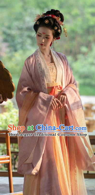 Chinese Song Dynasty Geisha Historical Costumes Ancient Beauty Clothing TV Series A Dream of Splendor Zhang Hao Hao Dresses