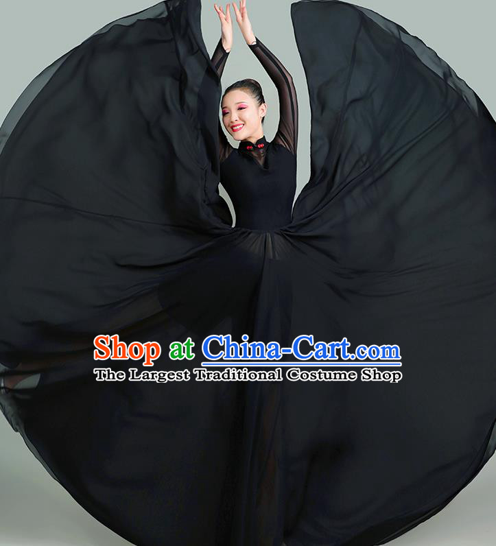 Chinese Opening Dance Black Dress Women Group Chorus Clothing Classical Dance Costume