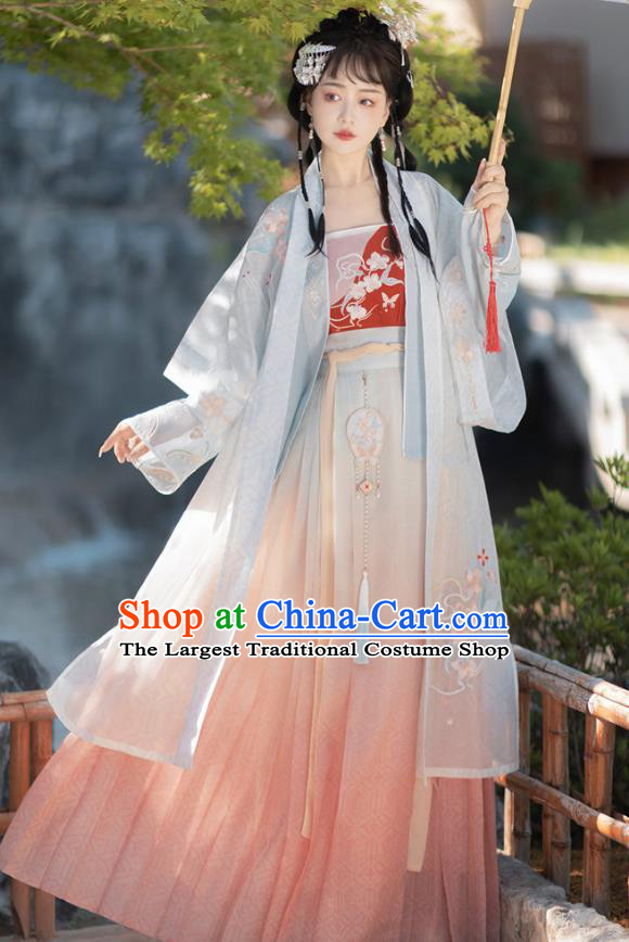 China Ancient Young Woman Garment Costumes Hanfu Clothing Song Dynasty Princess Dresses