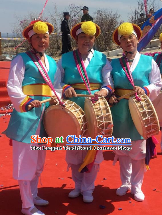 Korean Stage Performance Costumes Hat Like Costumes And Folk Drum Costumes