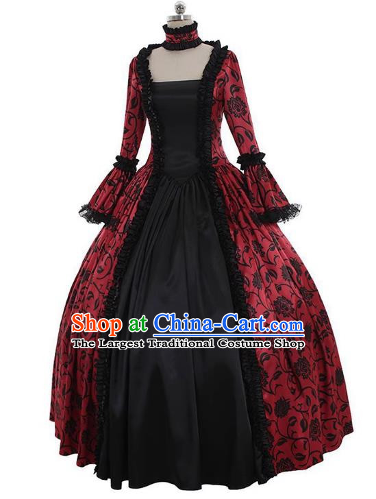 European Medieval Plus Size Women Palace Evening Gown Princess Dress