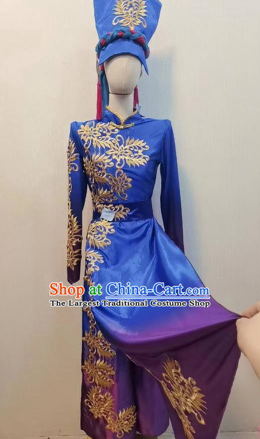 Qiang Nationality Adult Women Costumes Minority Performance Costumes Custom Dance Costumes