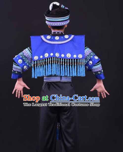 Zhuang Men Costume Host Costume Solo Performance Costume Black Men Suit