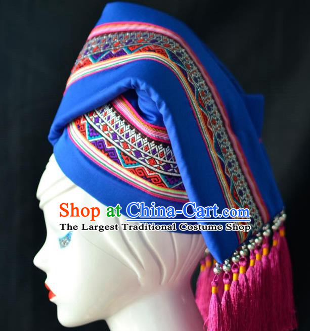 Guangxi Women Adult Minority Performance Hat Zhuang Nationality Folk Song Advanced Embroidery Handmade Headwear