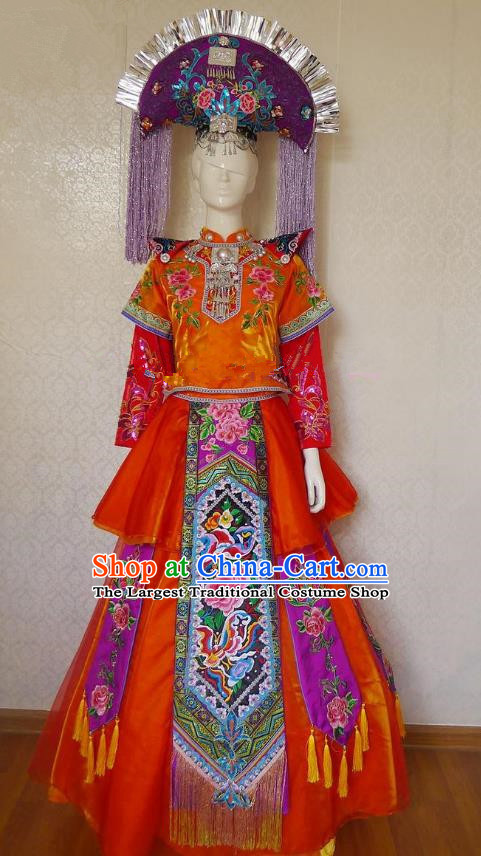 Guangxi Ethnic Minority Performance Costumes Zhuang Costumes Etiquette Costumes Singer Costumes