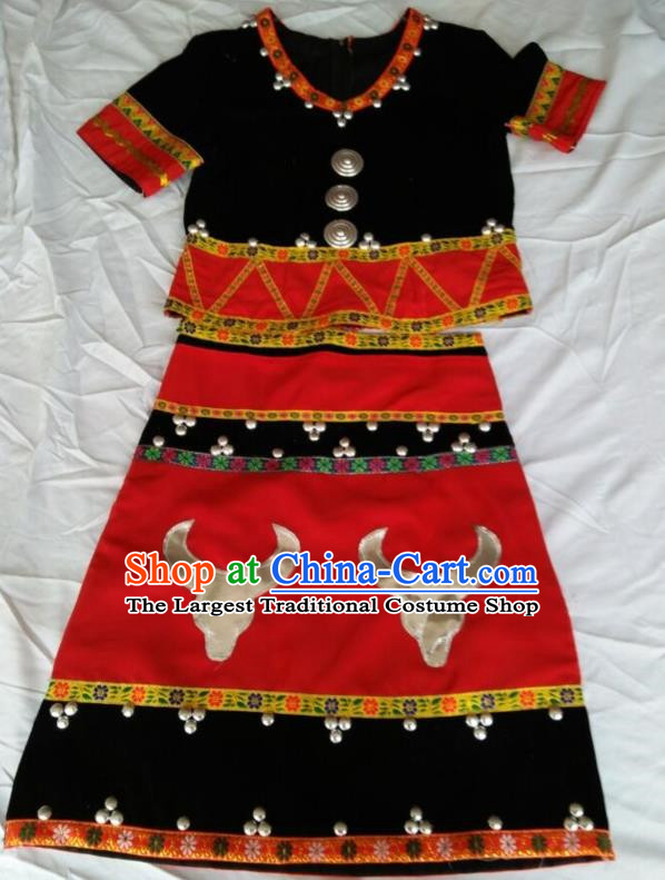 China Ethnic Ethnic Minority Miao Costume Performance Costume Female Adult Ethnic Style China Ethnic Yunnan Dehong Jingpo Minority Dance Costume Wa Minority Nationality