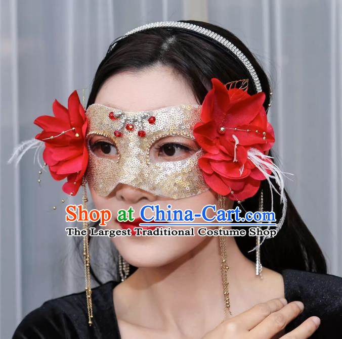 Christmas Red Mask Half Face Show Sexy Wedding Mask Masquerade Party Halloween