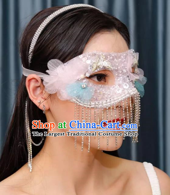 Tassel Mask Masquerade Half Cover Face Mask Antique Lace Eye Mask Party Gathering