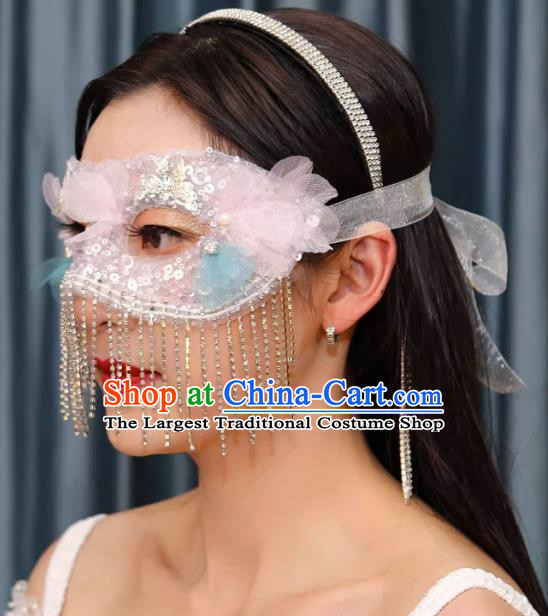 Tassel Mask Masquerade Half Cover Face Mask Antique Lace Eye Mask Party Gathering