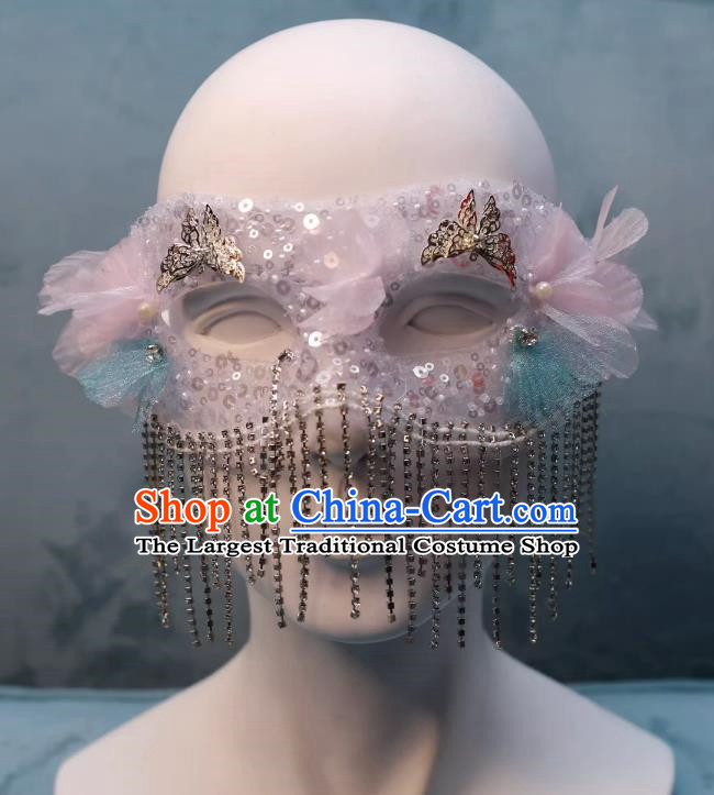 Tassel Mask Masquerade Half Cover Face Mask Antique Lace Eye Mask Party Gathering