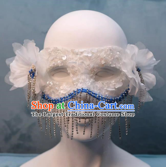 Tassel Mask Masquerade Half Cover Face Mask Antique Lace Eye Mask Party Gathering