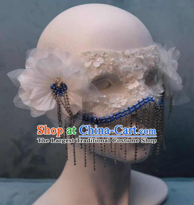 Tassel Mask Masquerade Half Cover Face Mask Antique Lace Eye Mask Party Gathering