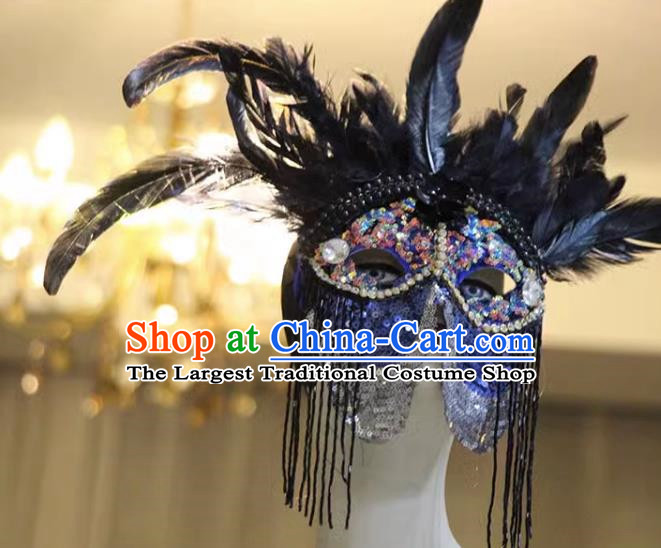 Indian Tribal Ethnic Feather Men's Mask Performance Art Catwalk Party Halloween