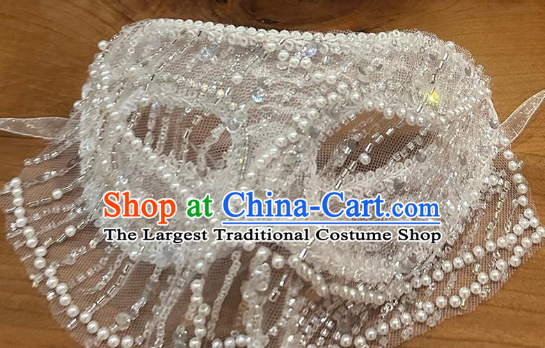 Super Flash Diamond Mesh Rhinestone Sequins Fake Mask Luxury Wedding Dress Heavy Ear Veil Mask Party Halloween