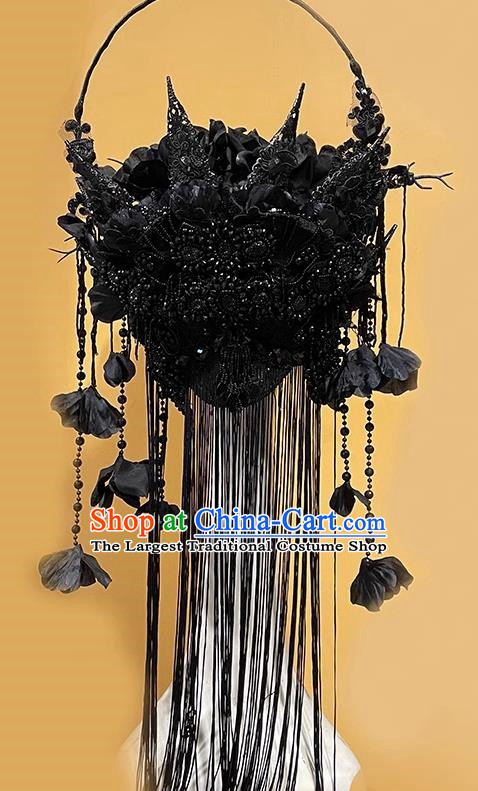 Gothic Masked Hanging Tassel Mysterious Art Eye Catching Exaggerated Mask Catwalk Performance Accessories