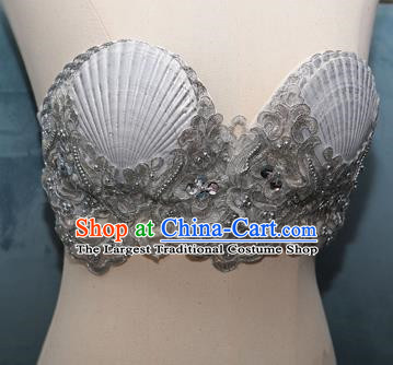 Ocean Wind Mermaid Princess Scallop Bra Natural Shell Bra Pearl Shark Costume