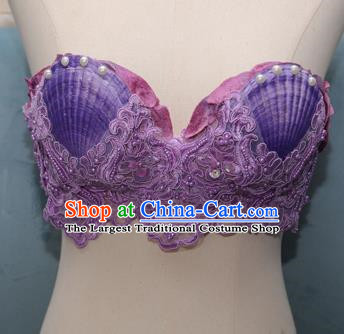 Ocean Wind Mermaid Princess Scallop Bra Natural Shell Bra Pearl Shark Costume