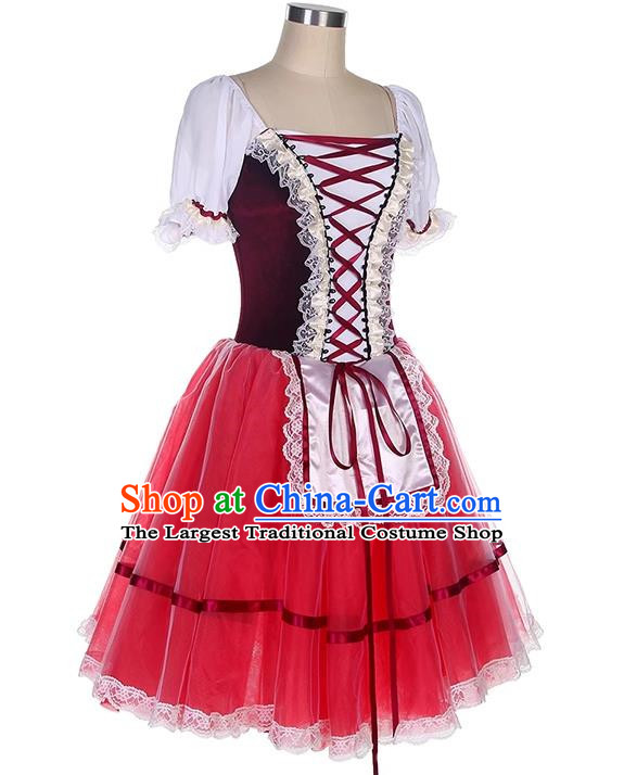 Ballet Costume Don Quixote Children Competition Professional Performance Costume Red Tutu Skirt Adult Spanish Dance Skirt