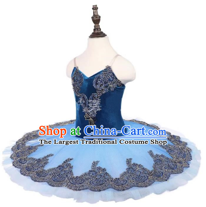 Royal Blue Ballet Skirt Adult Competition TUTU Skirt Professional Performance Gauze Skirt Costume Girls