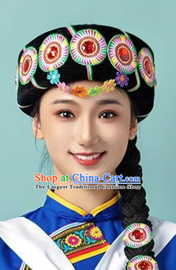 Ethnic Minority Hat Miao Tujia Zhuang Headdress Female Performance Stage Jewelry Yi Naxi