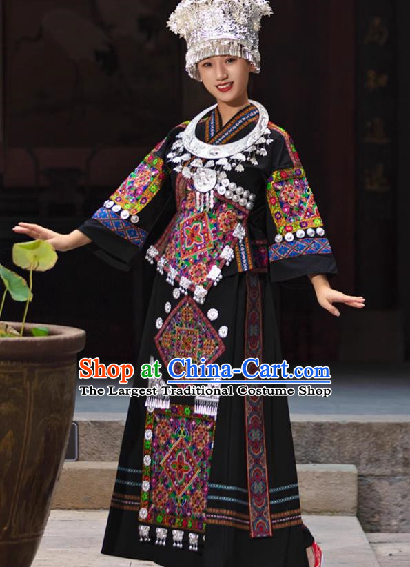 Guizhou Miao Costume Female Minority Costume Adult Xiangxi Miao Village Embroidery Stage Performance