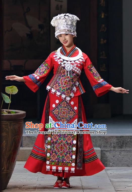 Guizhou Miao Costume Female Minority Costume Adult Xiangxi Miao Village Embroidery Stage Performance