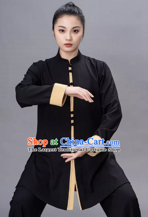 Contrasting Color Fashion Tai Chi Clothing Loose Mid Length Performance Clothing Chinese Style