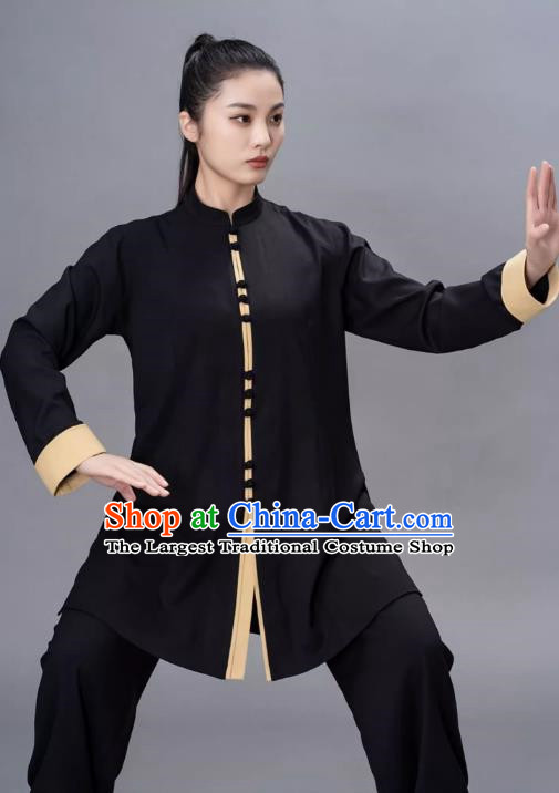 Contrasting Color Fashion Tai Chi Clothing Loose Mid Length Performance Clothing Chinese Style