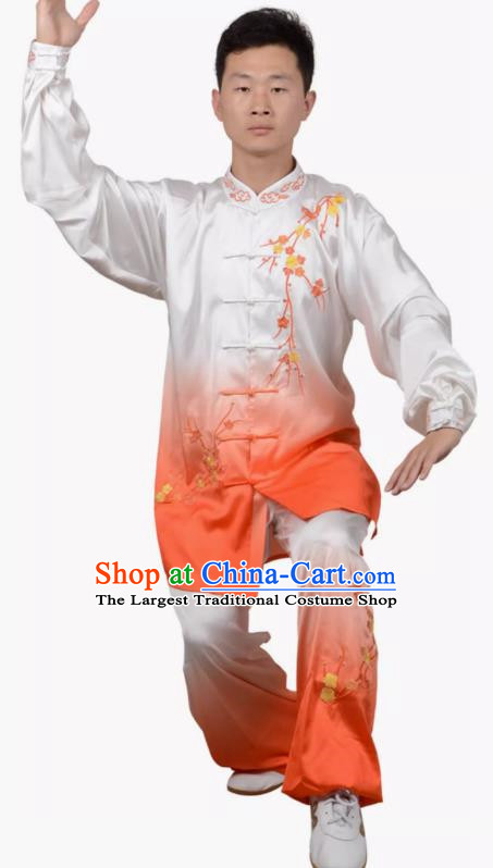 Tai Chi Clothes Winter Plum Herald Spring Embroidered Practice Clothes Spring And Summer Gradient Transitional Colors